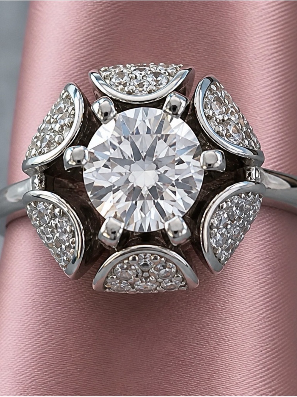 Men’s AAA Moissanite D-Color, VVSI. 7mm, Rhodium over 925 S.Silver